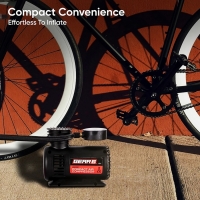Mini compresor auto cu manometru, 12V, 21 BAR, 300 PSI, negru, Vivo GR0102